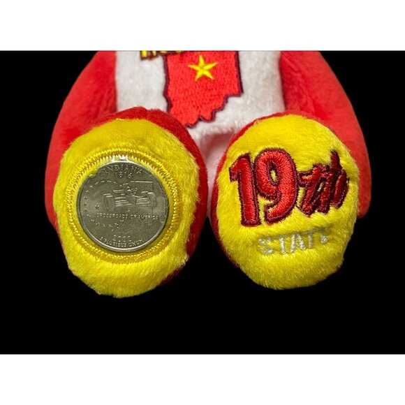 2002 Limited Treasures Indiana State Quarter Coin Bean Bear Plush - Picture 3 of 5